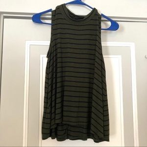 Green Mock-Neck Tank Top